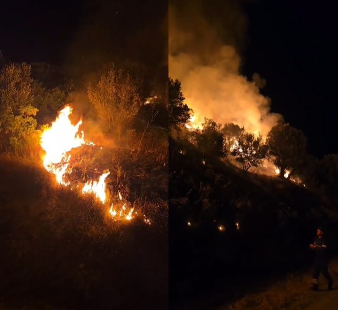 Sërish zjarr në Mallakastër, flakët pranë fshatit Drenovë alarmojnë banorët